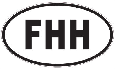 FHH - 3 Letter Initials Oval Magnet