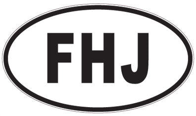 FHJ - 3 Letter Initials Oval Magnet