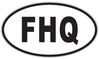 FHQ - 3 Letter Initials Oval Magnet