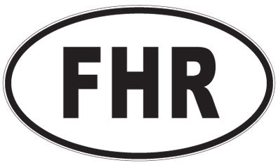 FHR - 3 Letter Initials Oval Magnet