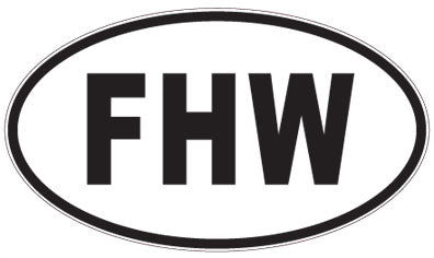 FHW - 3 Letter Initials Oval Magnet