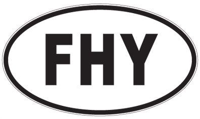 FHY - 3 Letter Initials Oval Magnet