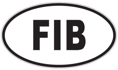FIB - 3 Letter Initials Oval Magnet