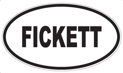 FICKETT - Oval Sticker