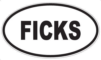 FICKS - Oval Sticker