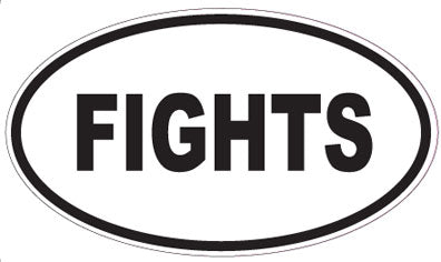 FIGHTS - Oval Sticker