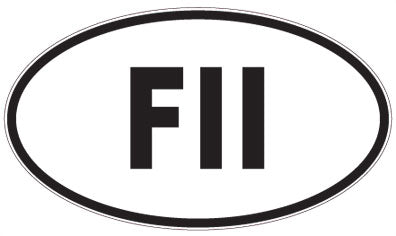 FII - 3 Letter Initials Oval Magnet