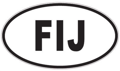 FIJ - 3 Letter Initials Oval Magnet
