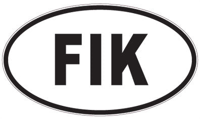 FIK - 3 Letter Initials Oval Magnet