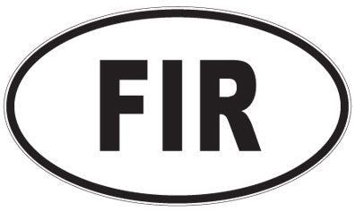 FIR - 3 Letter Initials Oval Magnet