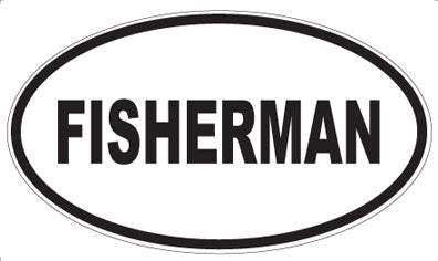 FISHERMAN - Oval Magnet