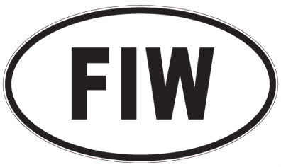FIW - 3 Letter Initials Oval Magnet