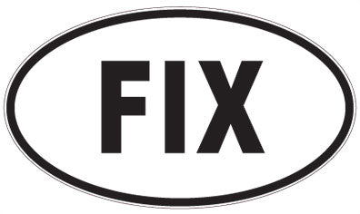 FIX - 3 Letter Initials Oval Magnet