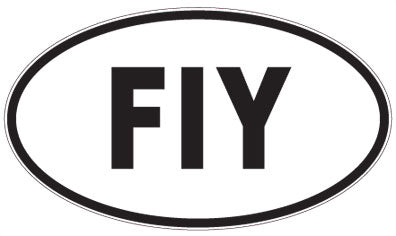 FIY - 3 Letter Initials Oval Magnet