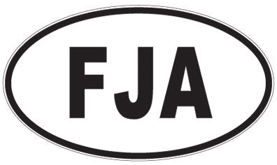 FJA - 3 Letter Initials Oval Magnet