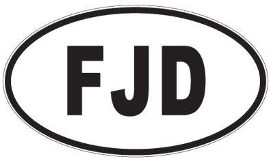 FJD - 3 Letter Initials Oval Magnet