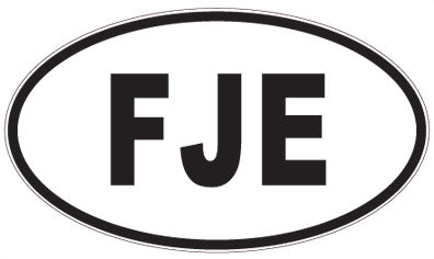 FJE - 3 Letter Initials Oval Sticker