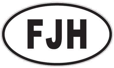 FJH - 3 Letter Initials Oval Sticker