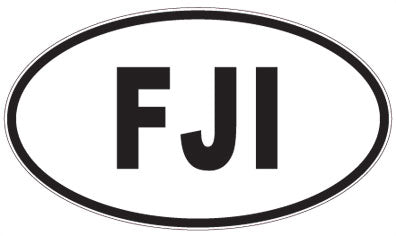 FJI - 3 Letter Initials Oval Magnet