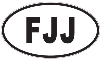 FJJ - 3 Letter Initials Oval Magnet