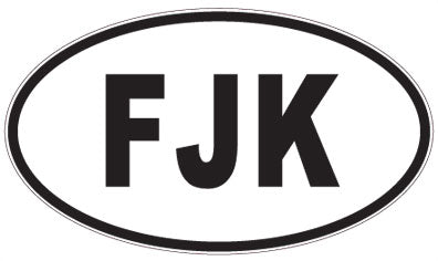 FJK - 3 Letter Initials Oval Magnet