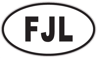 FJL - 3 Letter Initials Oval Magnet
