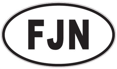 FJN - 3 Letter Initials Oval Magnet