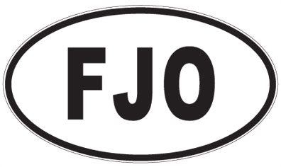 FJO - 3 Letter Initials Oval Magnet