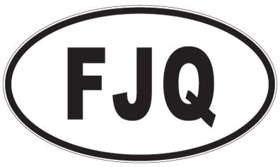 FJQ - 3 Letter Initials Oval Magnet