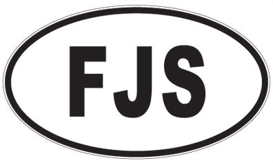 FJS - 3 Letter Initials Oval Magnet