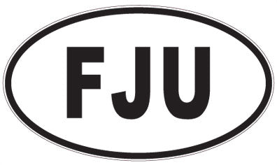 FJU - 3 Letter Initials Oval Magnet