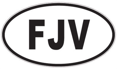 FJV - 3 Letter Initials Oval Magnet