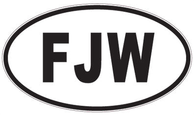 FJW - 3 Letter Initials Oval Magnet
