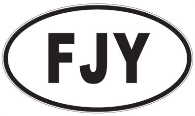 FJY - 3 Letter Initials Oval Magnet
