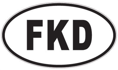 FKD - 3 Letter Initials Oval Magnet