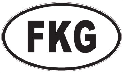 FKG - 3 Letter Initials Oval Sticker