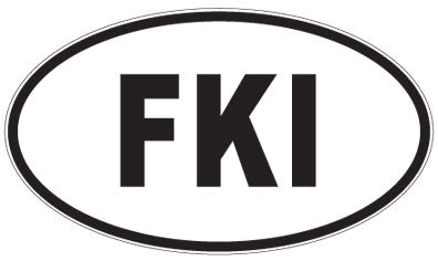 FKI - 3 Letter Initials Oval Sticker