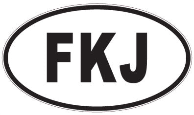 FKJ - 3 Letter Initials Oval Magnet