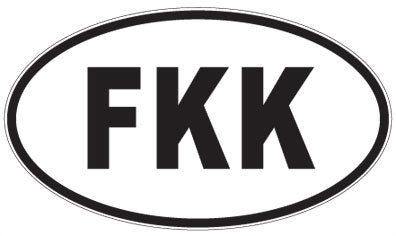 FKK - 3 Letter Initials Oval Sticker