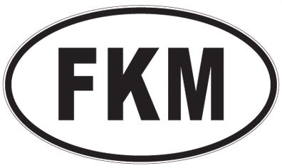 FKM - 3 Letter Initials Oval Magnet