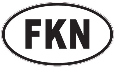 FKN - 3 Letter Initials Oval Magnet