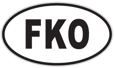 FKO - 3 Letter Initials Oval Magnet