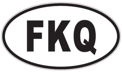 FKQ - 3 Letter Initials Oval Magnet