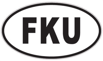 FKU - 3 Letter Initials Oval Magnet