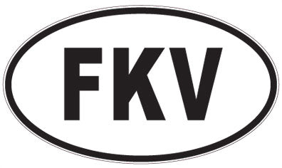 FKV - 3 Letter Initials Oval Magnet