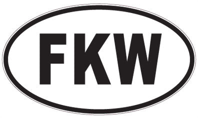 FKW - 3 Letter Initials Oval Magnet