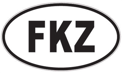 FKZ - 3 Letter Initials Oval Magnet