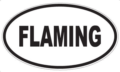 FLAMING - Oval Sticker