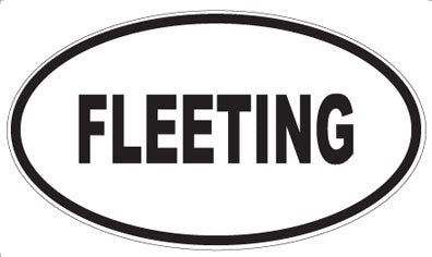 FLEETING - Oval Sticker