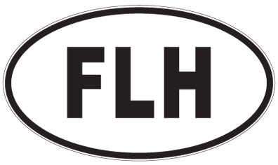 FLH - 3 Letter Initials Oval Sticker